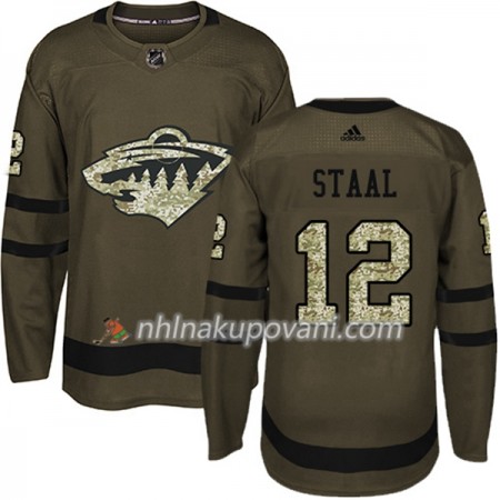 Minnesota Wild Dresy Eric Staal 12 Adidas 2017-2018 Camo Zelená Authentic - Pánské